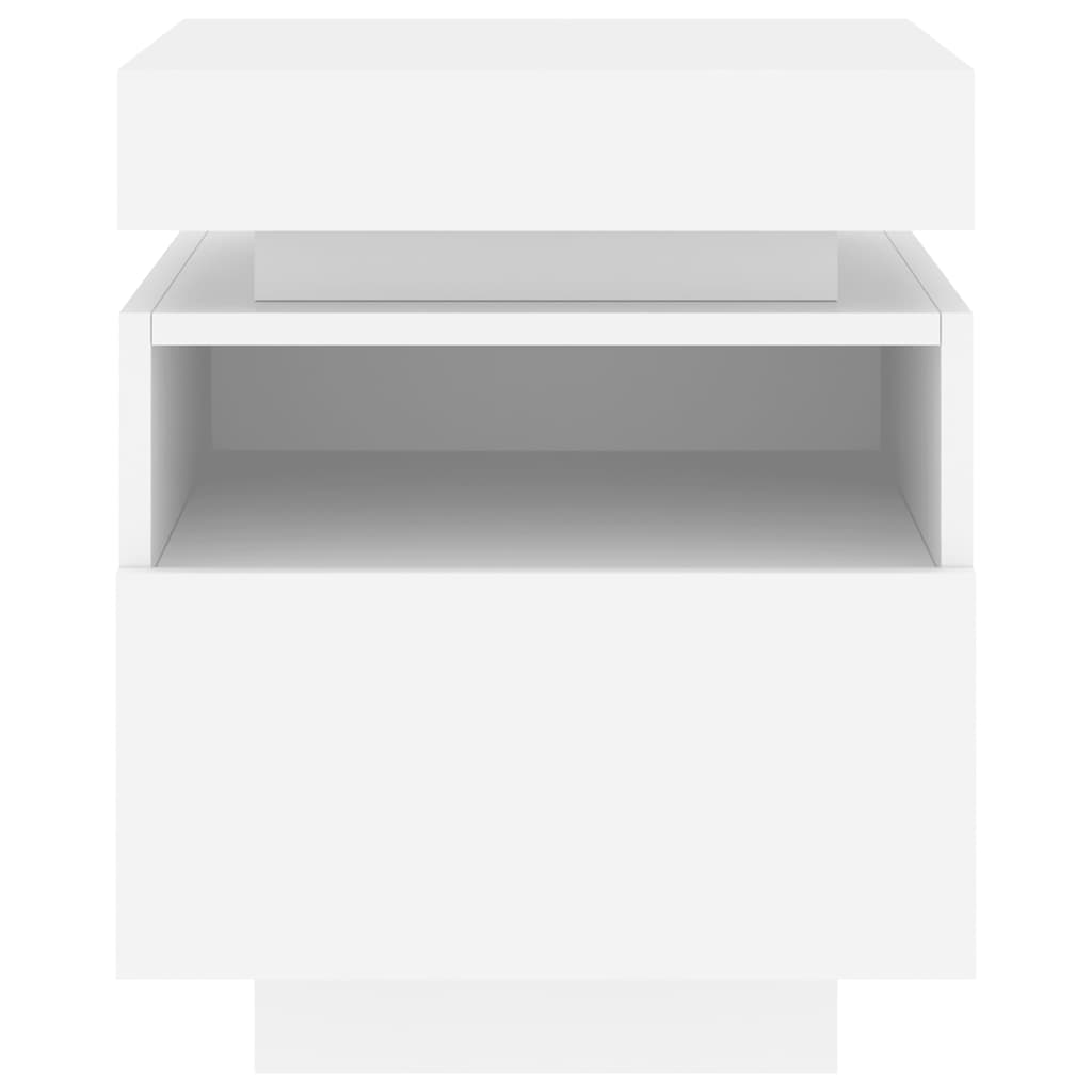 Nachttisch Mit LED-Lampe, Nachttisch Mit Schublade, Stauraum-Nachttisch, 40x39x48,5 Cm