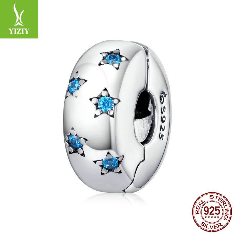

Yin Ziyun Ocean-Themed S925 Sterling Silver Blue Star Zircon Clip Charm BSC253 Silver