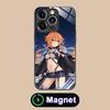 Date a Live Yamai Kaguya Glass MagSafe Mobile Phone Case for iPhone 17 16 15 14 13 12 11 Air Pro Max Plus Mini Colorful Cover