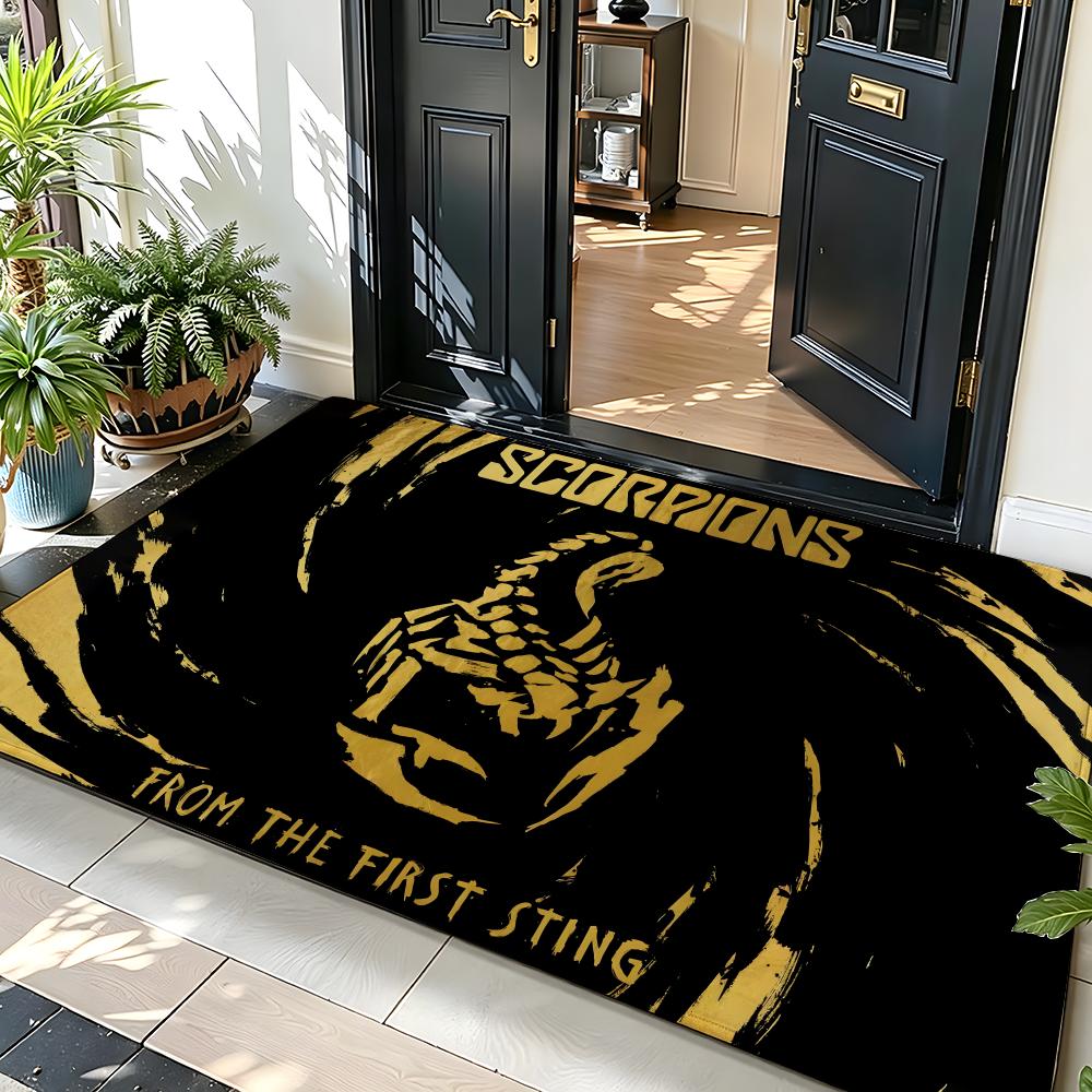 Music S-Scorpions Floor Mat Soft Flannel Entrance Door Mat Non Slip Absorbent Bathroom Bedroom Floor Rug