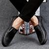 Soft Slip-On  Men's Loafers - Comfortable Black Split Leather Upper, PU Inner Lining, Rubber Outsole for All Seasons