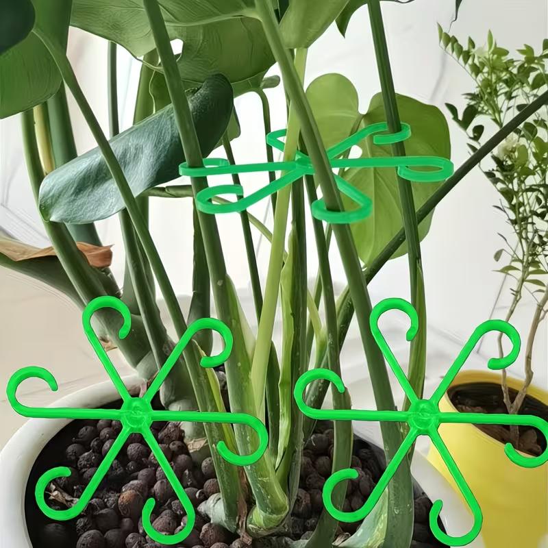 4Pcs Plant Stem Support Clips Flower Stem Gathering Frame Support Fixer Anti-Toppling Hydroponic Branch Fixing Pot Rack Garden Supplies