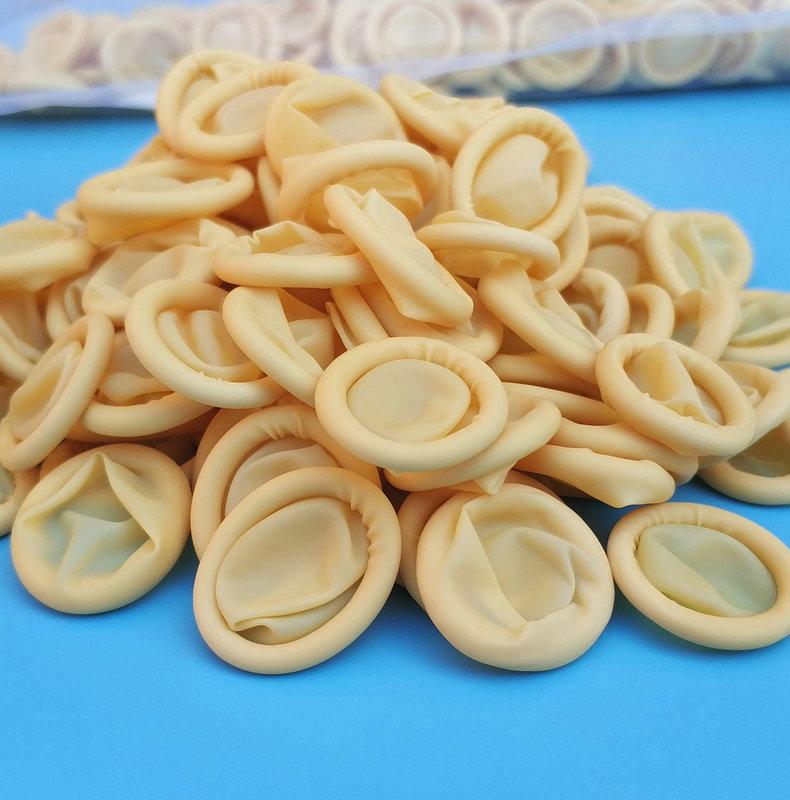 Disposable Beige Latex Finger Cots - Powder-Free, Anti-Static for Beauty & Tattoo Use