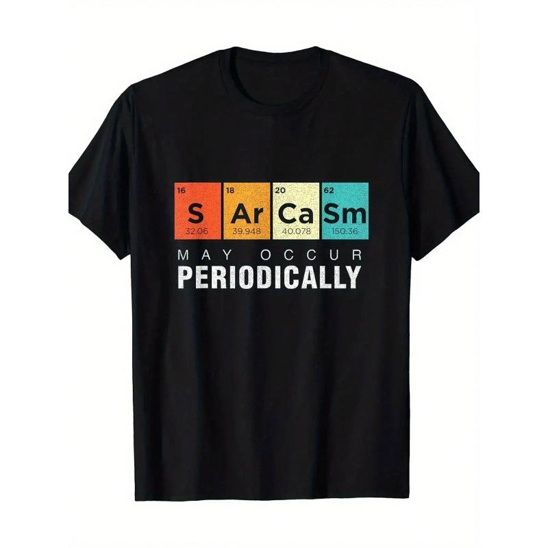 Single Piece Periodic Table T-Shirt Retro Fun Exquisite Letter Pattern Square Neck Short Sleeve Street Fashion Holiday Gift Top 3XL чёрный