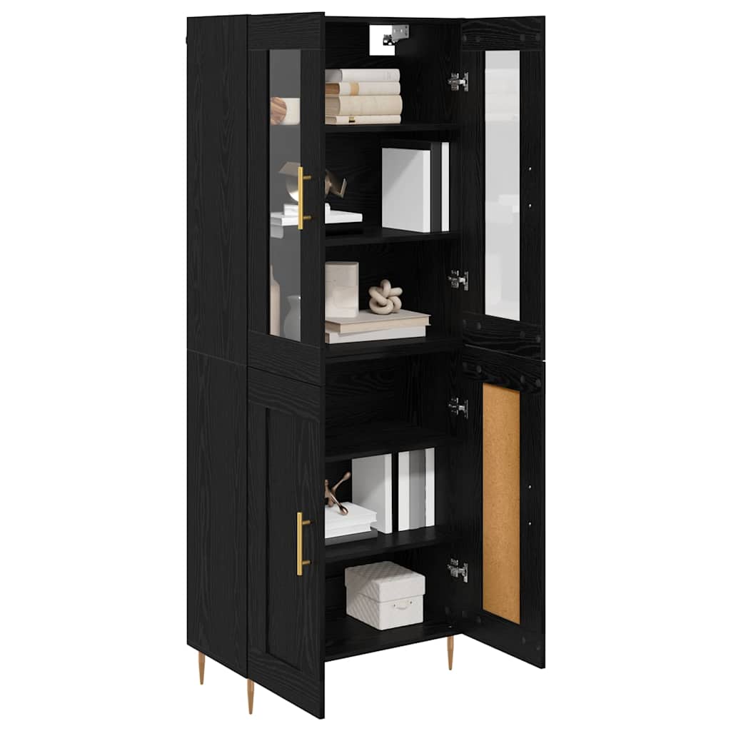 Highboard 2 pcs Black Oak Effect Particleboard