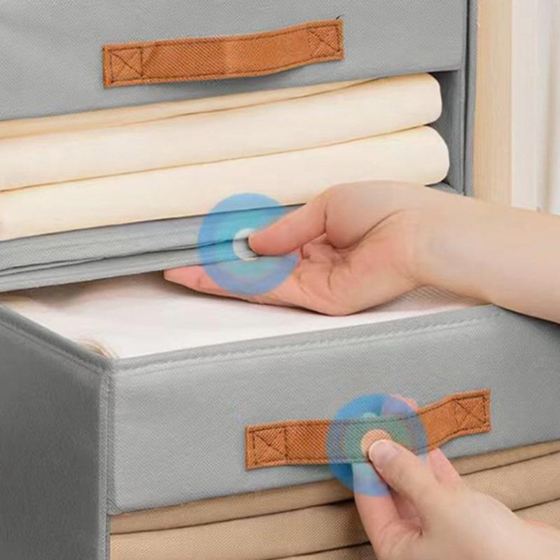 1pc Foldable Storage Drawer Stackable Wardrobe Organizer Bedding Storage Box with Handle Clothing