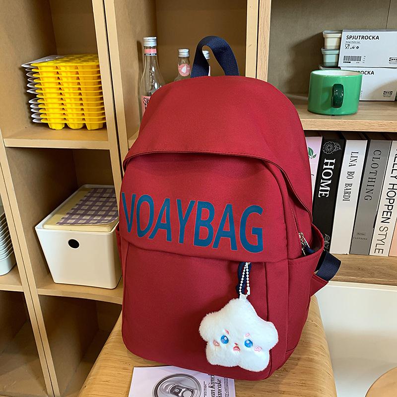 College style backpack women s new Japanese leisure computer travel backpack lightweight college student class bag single bag красный