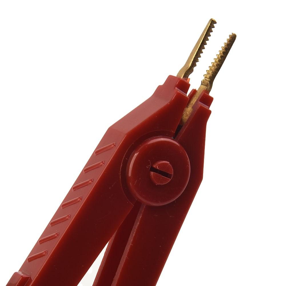 2 PCS For Alligator Clip Kelvin Copper Gold Plate LCR Test Clip Black + Red