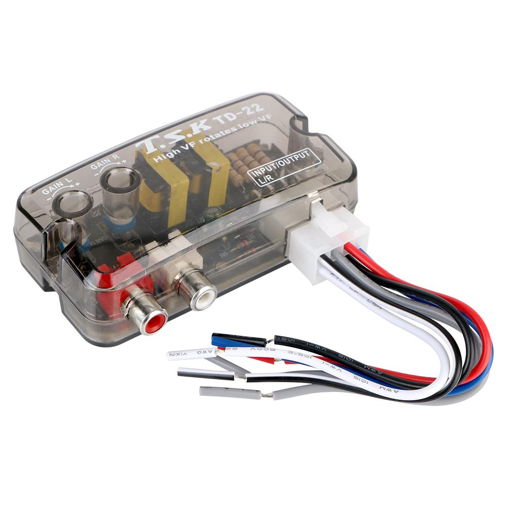 12V Converter Adapter Adjustable Frequency Line Car Subwoofer Stero Radio Converters Auto Car Audio Converter RCA Stereo Radio Accessories 4