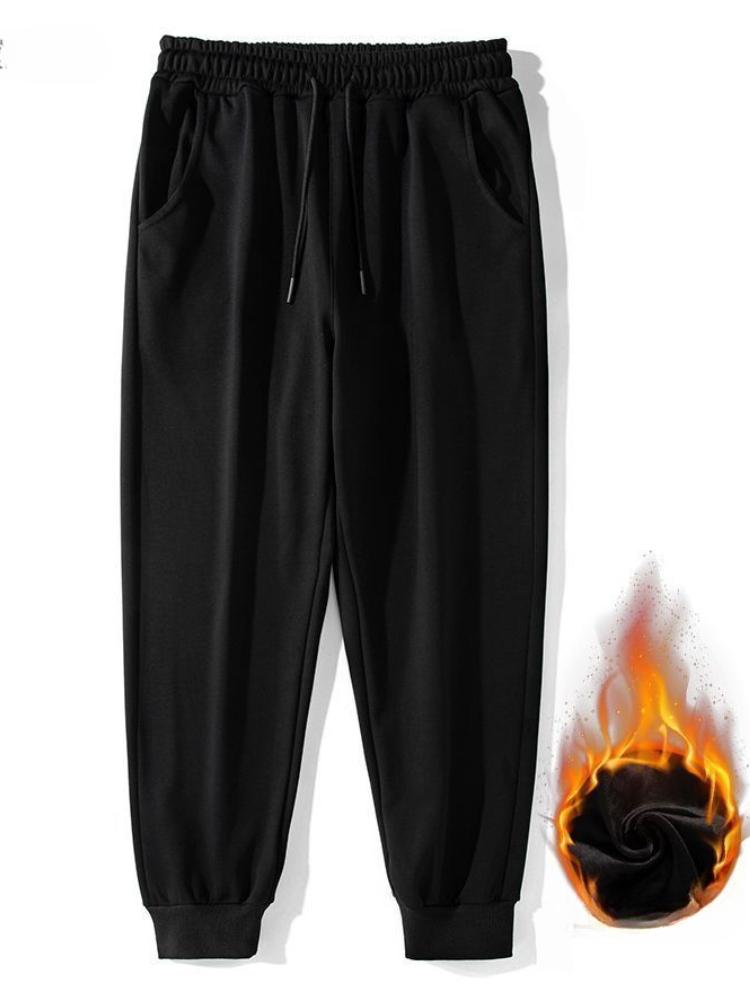 Women Casual Fleece Lined Thick Sweatpants High Street Elegant Loose Straight Trousers Korean Fashion Designer Soild Sports Pants
