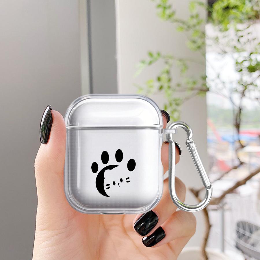 Cute Footprint Kitten Dog Clear Earphone Cases Cover Case For Airpods 1 Pro Pro2 2 4 Pro3 3