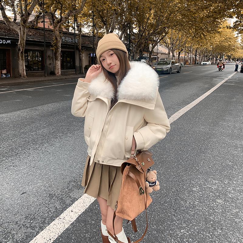 Podzim Zima Zateplená Teplá Parka Dámská Ležérní Jednobarevná Velká Kapsa Volná Krátká Bunda Svrchní Oblečení