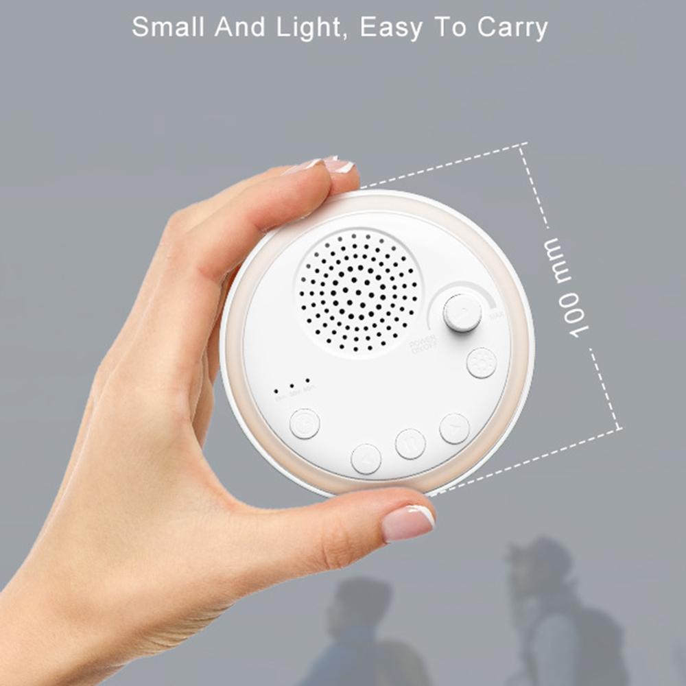 Desktop White Noise Machine Mini Baby Sleep Machine Built-in Night Light 16 Soothing Sounds