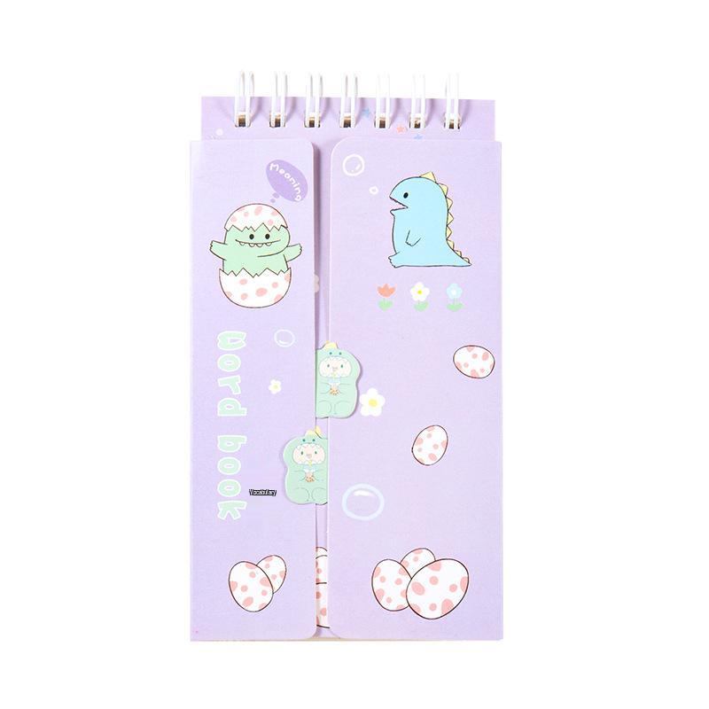 Pocket-Sized Spiral Bound English Vocabulary Notebook with Sticky Notes for Students