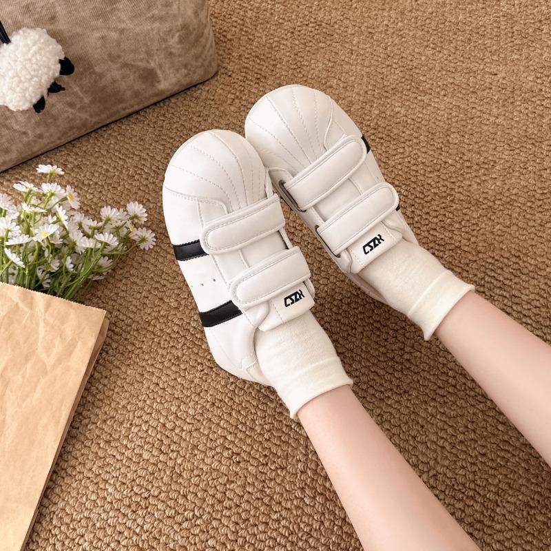 

Уродливые милые туфли-хлебушки женские осенние универсальные нишевые трендовые брендовые туфли с ракушечным носком на толстой подошве легкие повседневные туфли 40 белый