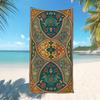Vintage Persian Floral 2D Flat Printed Microfiber Beach Towel Waterproof Sandproof Summer Vacation Pool Bath Blanket