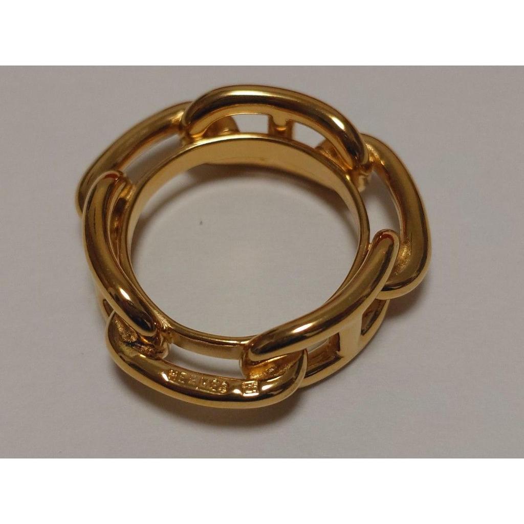 Used HERMES Chaine d'Ancre Scarf Ring Gold Scarf Holder