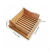 Bamboo Bread Slicer Stable Cutting Slots Slicing Board with Tray Easy to Hygienic
