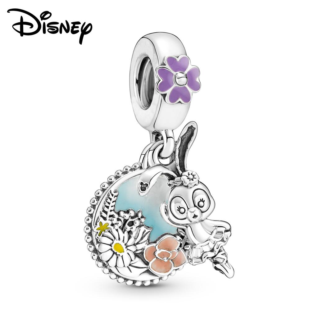 Disney 925 silver Mickey Minnie and Toy Story bass Lightyear Pendant Beads original DIY Bracelet suitable for Girls Gift