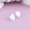 Sweet Summer Camellia Rose Ear Studs: Gradient Flower Earrings for Ear Care