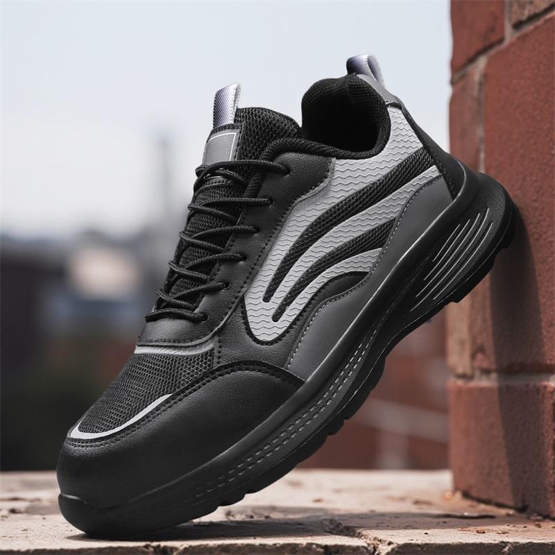 Breathable Men Work Safety Shoes Anti-smashing Steel Toe Cap Working Boots Construction Indestructible Work Sneakers Men Shoes