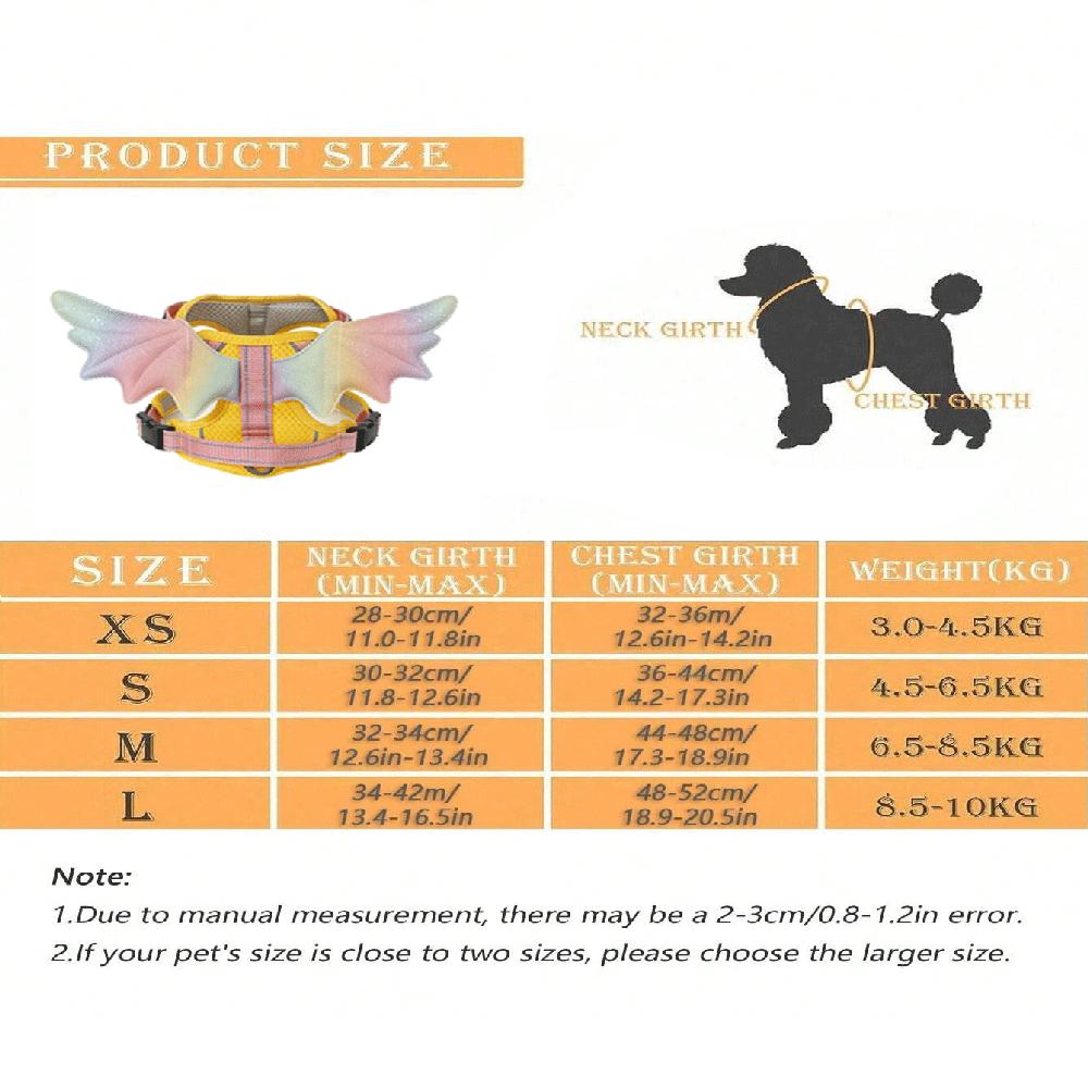Popular Creative Soft Mesh Angel Wing Chest Strap Adjustable Size Pet Travel Safety and Comfort Accessories