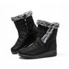 2025 New Style Faux Rabbit Fur Collar High-Top Insulated Women's Snow Boots with Side Chain, Waterproof Women's Boots, Casual Women's Shoes
