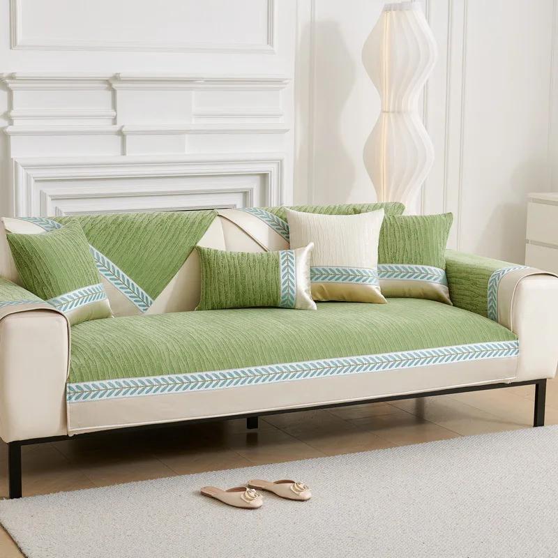 

1 шт. Современная шениловая подушка для дивана, мат для дивана-шезлонга для гостиной, нескользящий чехол для углового дивана L-образной формы для гостиной A 70x70