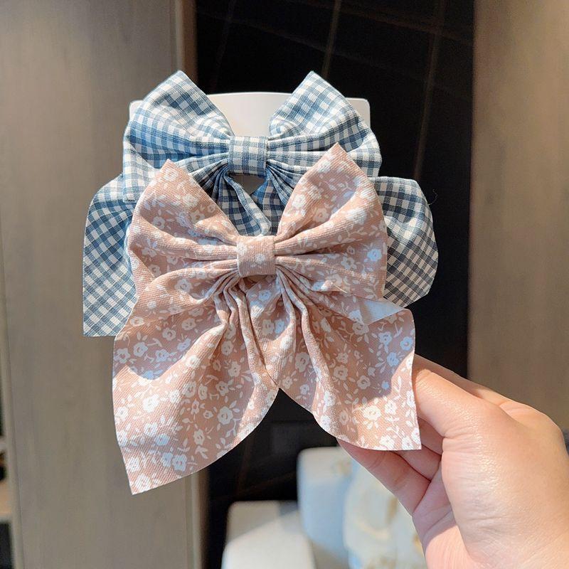 2PCS/Lot Solid Color Grosgrain Ribbon Hair Bows Boutique Hair Clip For Girls Hairgrips New Headwear Kids Hair Accessories Gift