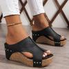 Klobige Absätze Sandalen für Damen Keilsandalen für Damen Plateau-Keilsandalen Sandalen mit offenen Zehen für Damen Chaussure Femme