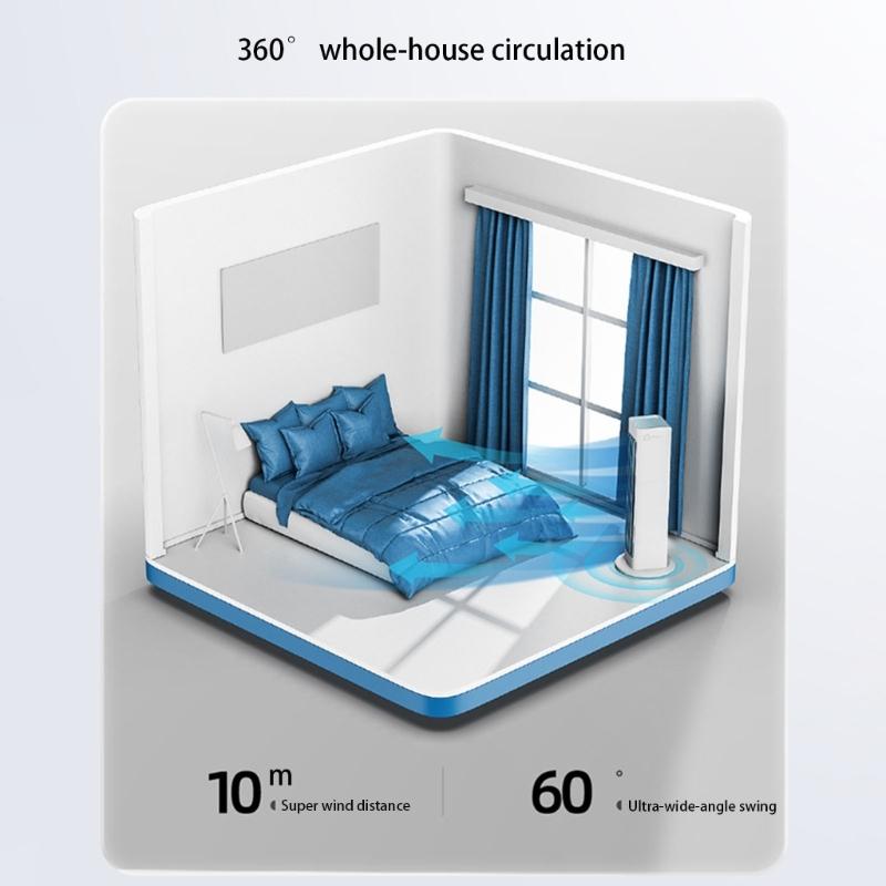 Standing Leafless Tower Fan with Remote Control Wall-mounted Bladeless Air Conditioner Fan for Office Home Use