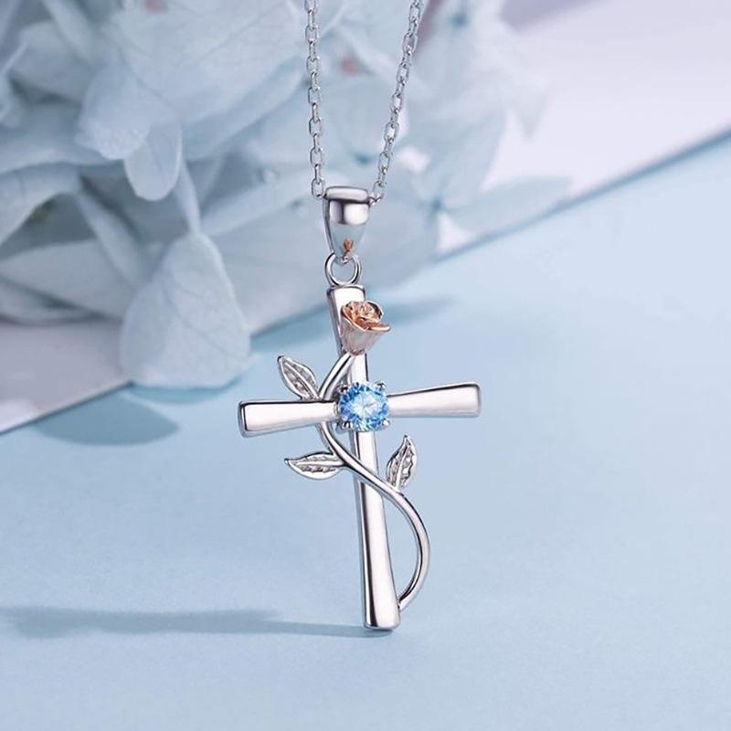 1Pc Fashion, Inlaid with Synthetic Zircon, Romantic Flower Rose Wrapped Personalized Pendant