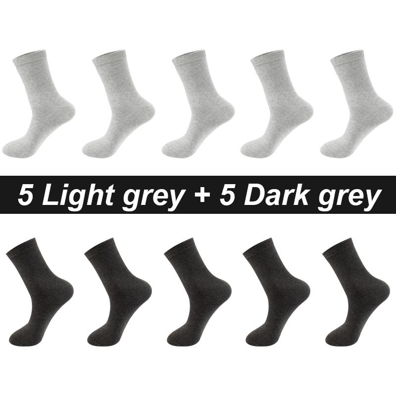 Lot de 10 paires de chaussettes pour homme en coton peigné, noires, décontractées, respirantes, de haute qualité, grandes tailles (38-48)