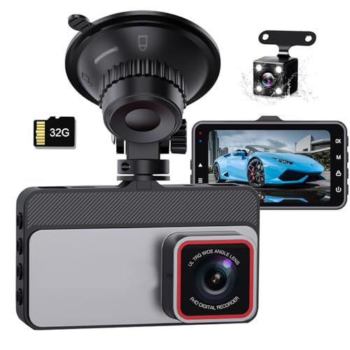 

Видеорегистратор, передний и задний, 2 камеры, 3-дюймовый видеорегистратор, компактный видеорегистратор, 3 миллиона пикселей, 1296P, сверхширокий угол 170 градусов, 3