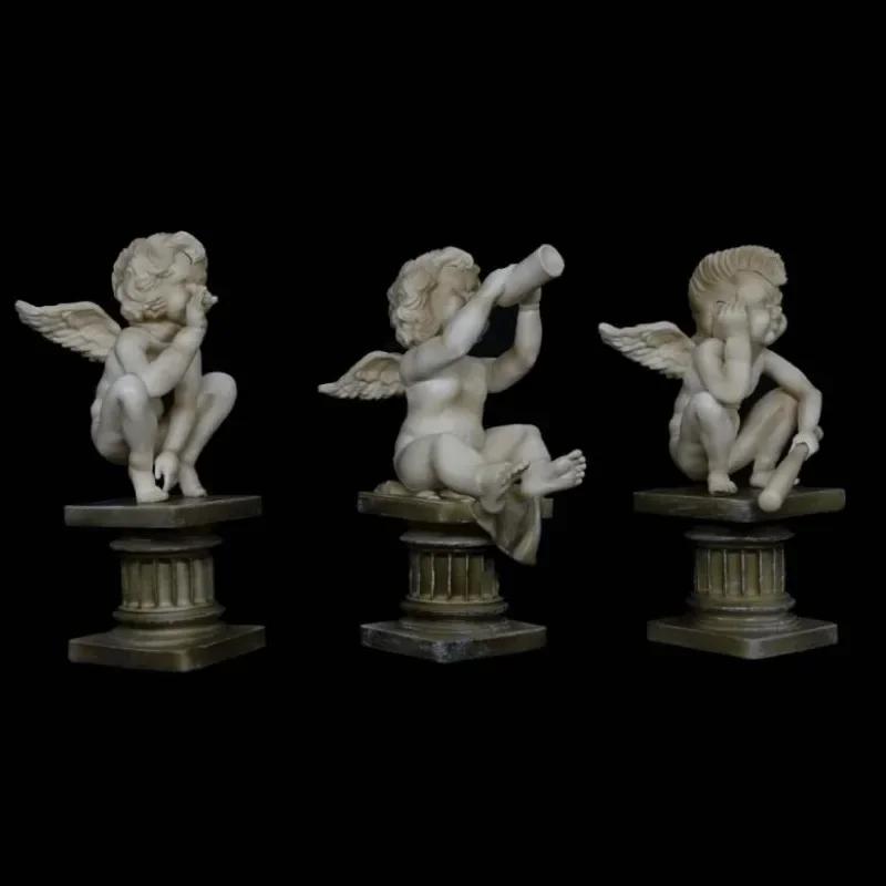 Angel Fashion Doll Sculpture Creative Resin Handmade Painting European Style Living Room Decoration Room Decor Accessories Gift