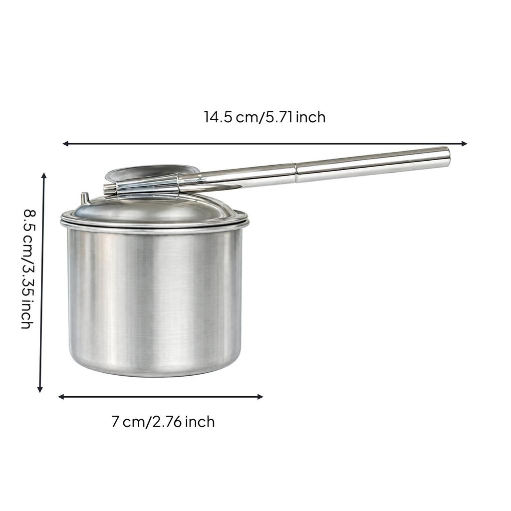 GlazeBlowing Pot Detachable Stainless Steel Glaze with Spout Silver Pottery Tool for Potters,