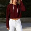Damen Hoodie mit langen Ärmeln, kurz geschnitten, rückenfrei, für trendige Streetwear