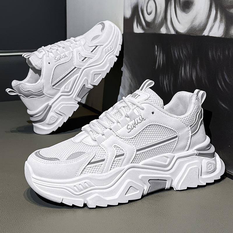 Pantofi sport pentru bărbați cu talpă groasă, cu talpă joasă, respirabili și ușori, din plasă, casual, 2024, noul trend al modei