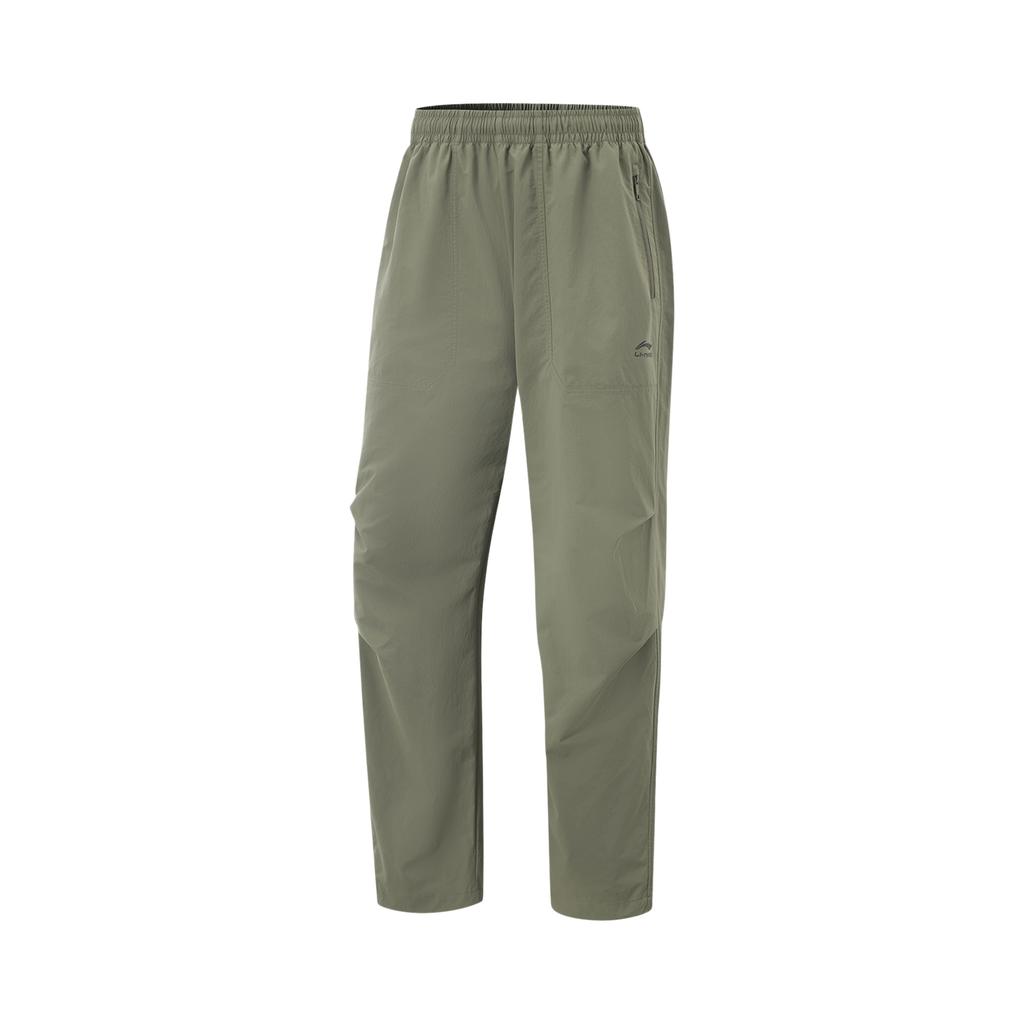 Li Ning Fitness Series Loose Woven Logo Letter Sports Long Pants Men Bottoms Tea-Green AYKV227-2