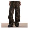 GMXIA Leopard Print Pants Spring Straight Hip Hop Hop Cargo Casual Pants