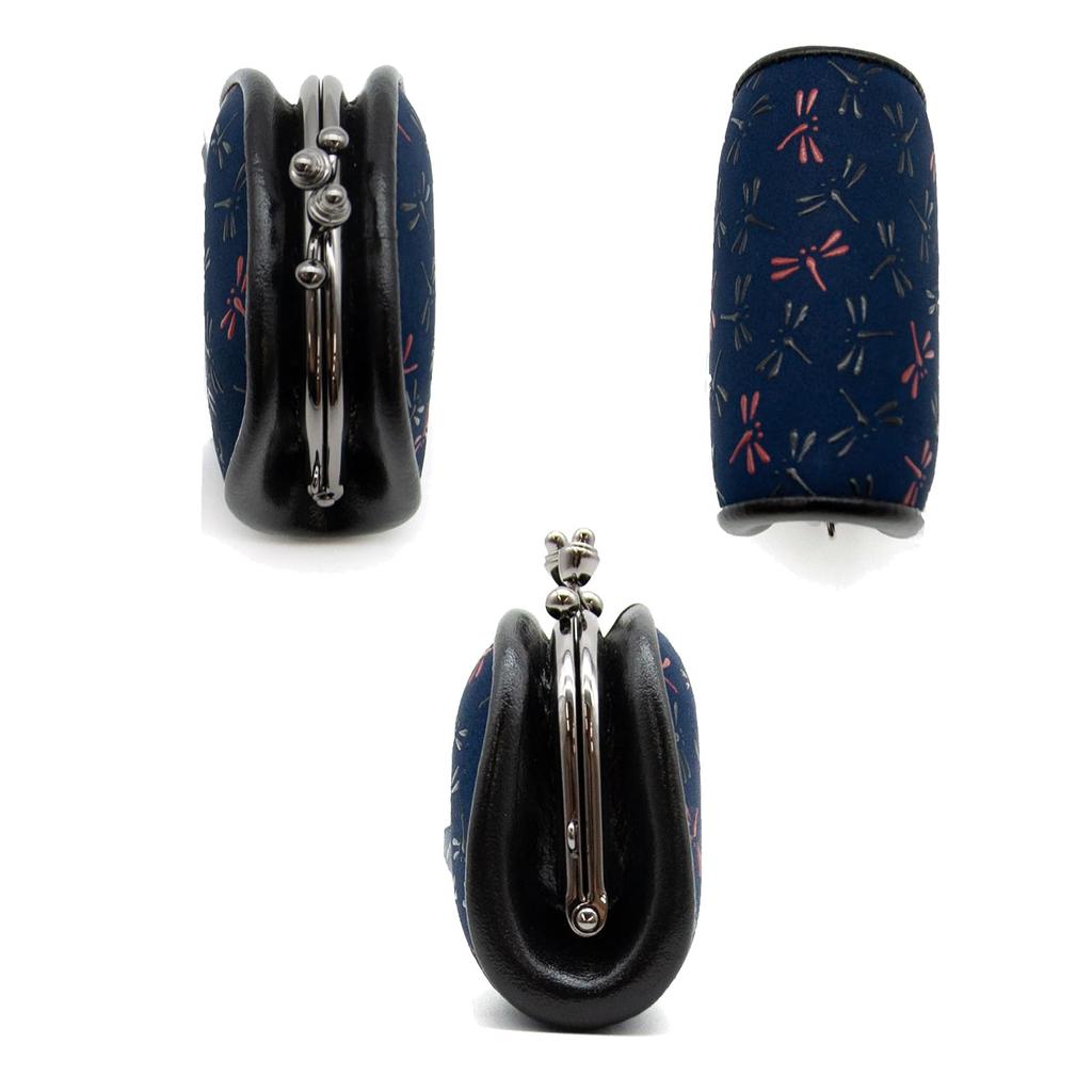 [Inden-ya] Inden-ya Inden Coin Purse, Nagomi Dragonfly Design, Traditional Craft, Koshu Inden Deer Leather, Lacquered, Original Brand (No. 7518)