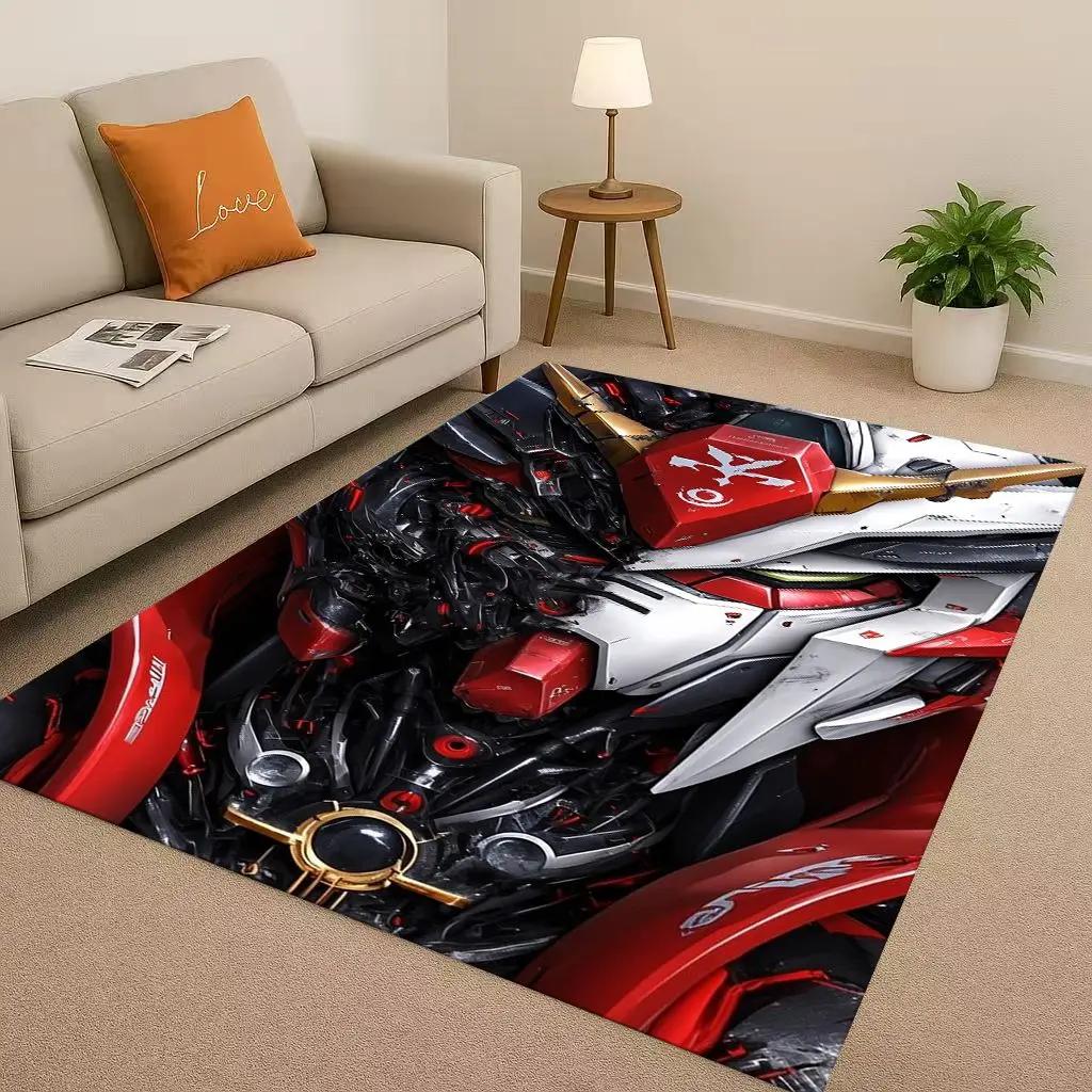 Gundam Cartoon Robot Christmas Gift Christmas Living Room Non-Slip Area Rug Carpet for Bedroom Sofa,Home Doormat Kids