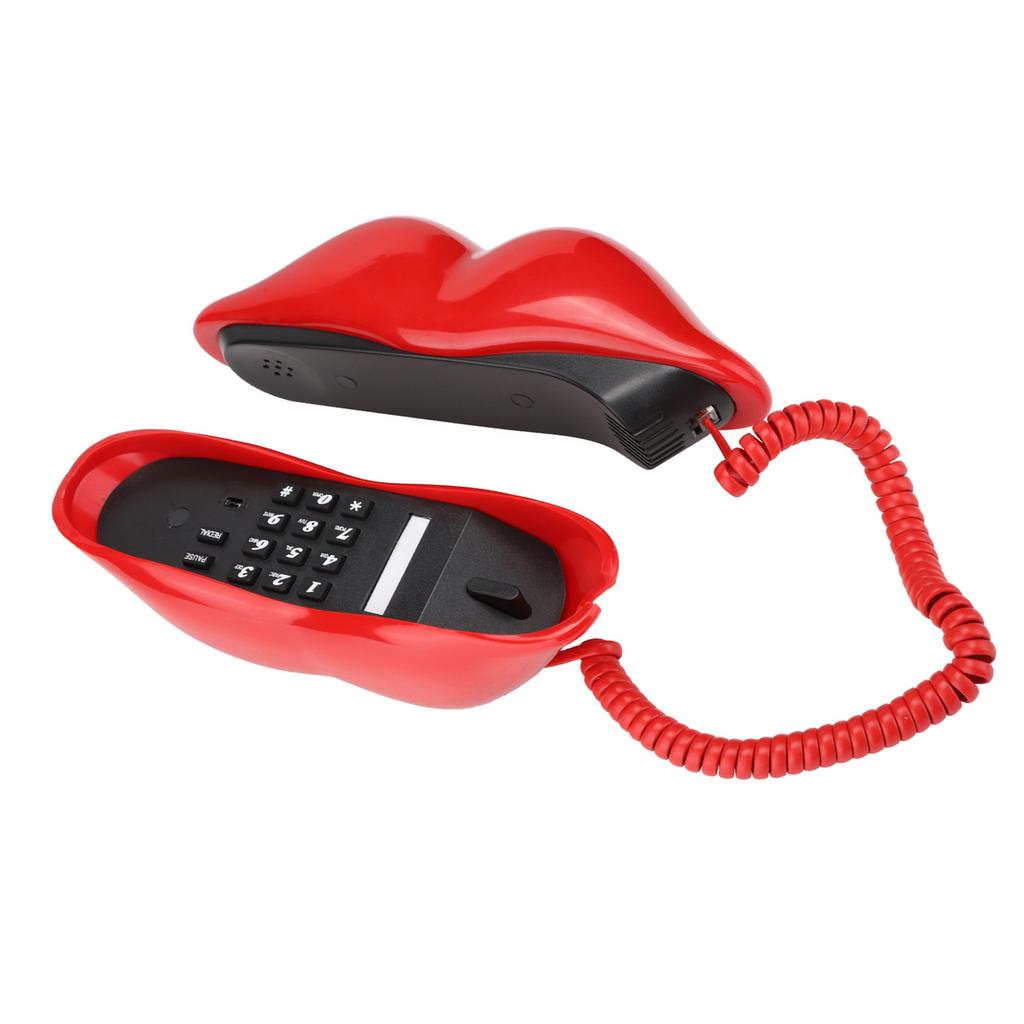 WX 3061 Multifunktionales Niedliches Lippenform Telefon Tischtelefon Heimdekorationsset