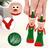 4 Pairs Funny Christmas Socks Magnetic Hand Holding Stocking Stuffers for Women Men Couples, White Elephant Exchange Gifts, Xmas Secret Santa Gag