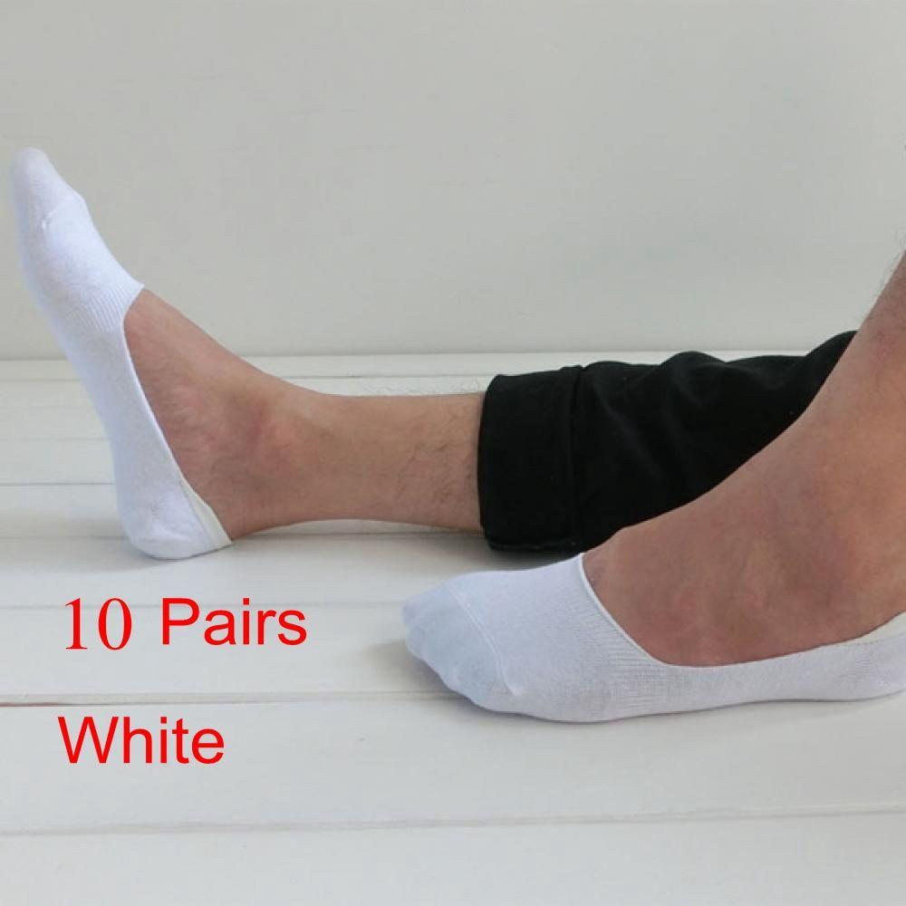 

10 пар Жіночі/Чоловічі Бавовняні М які Невидимі Нековзні Шкарпетки-слідки для Лоферів білий