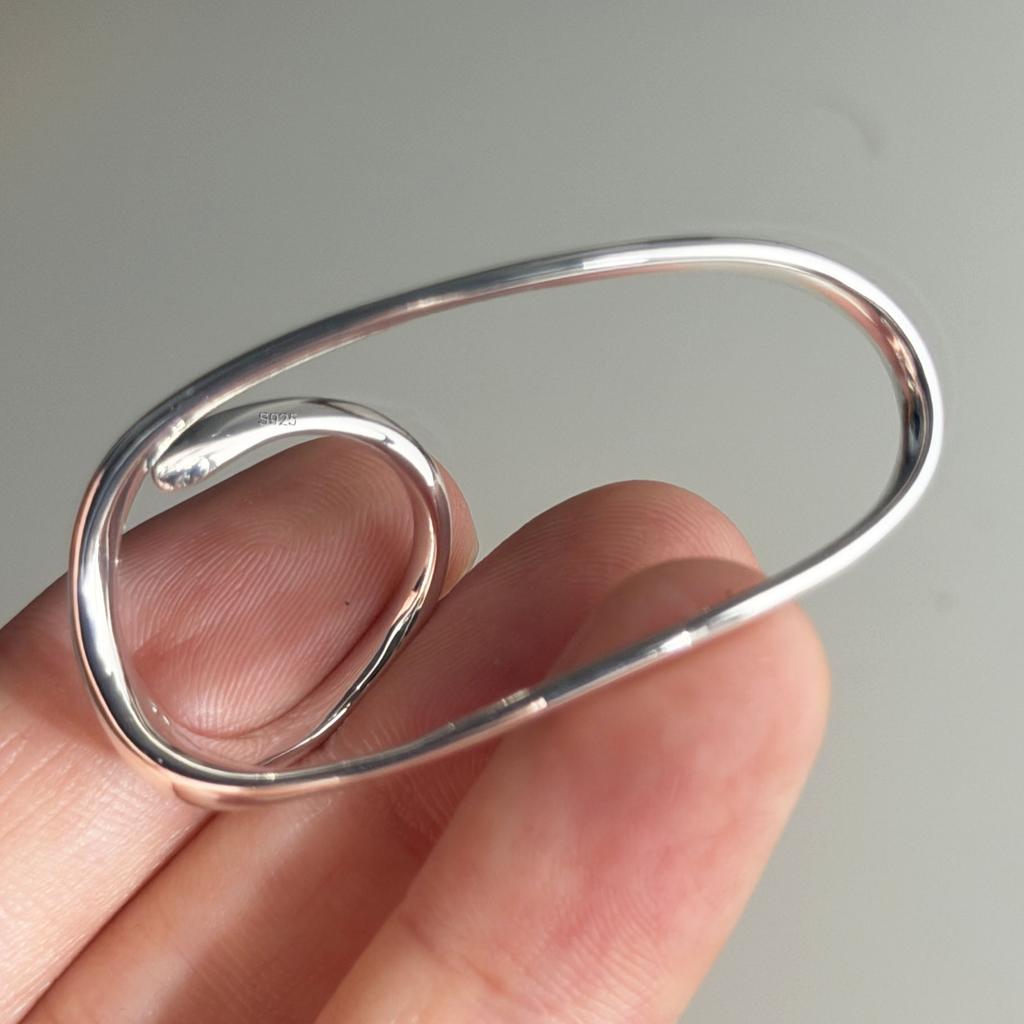 Xiaomi 925 Sterling Silver Rings For Women Geometric Fine Jewelry Finger Adjustable Wide Stone Ring For Party Birthday Gift