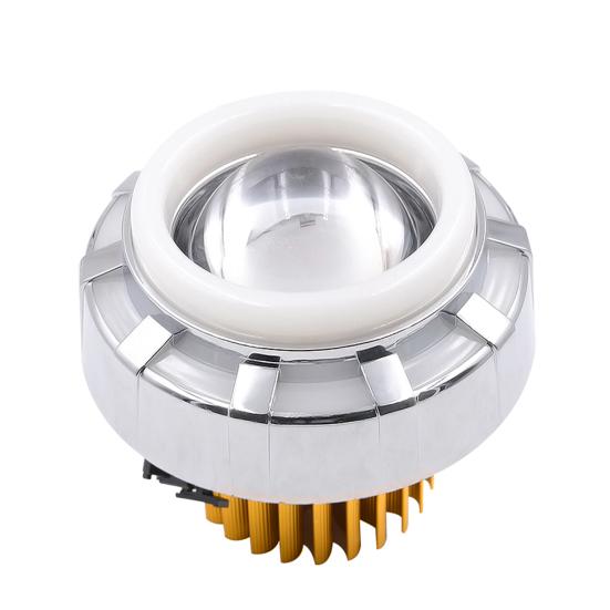 12V-85V LED Angel Devil Eyes Motorcycle Headlight Dual Halo Motor Flashing Light