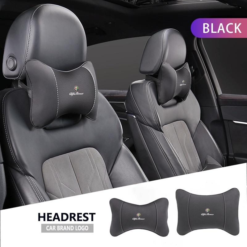 1Pcs Car Seat Headrest Auto Logo Neck Pillow For Alfa Romeo 156 159 147 4C 8C 166 Giulia Giulietta Mito Stelvio Spider GT Tonale