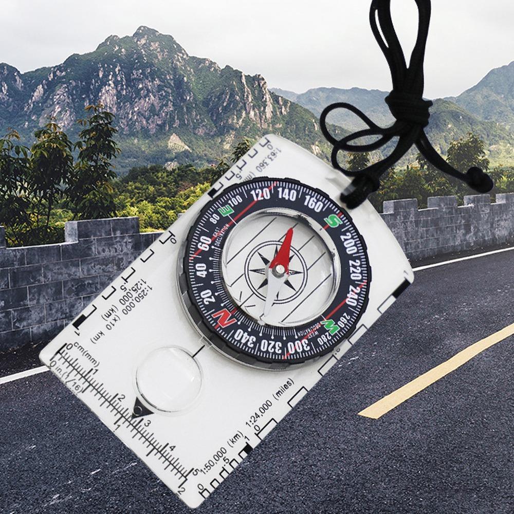 Multi-function Orienteering Navigation Transparent Surveying Ruler New Compass  Survival Gift