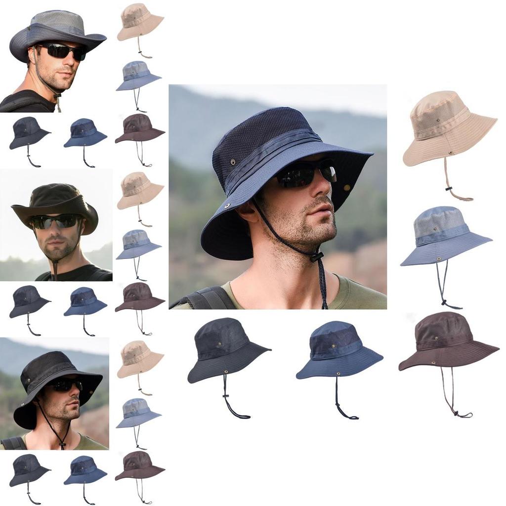 Mens Outdoor Windproof Bucket Hat With Button Brim Perfect For Fishing And Hiking